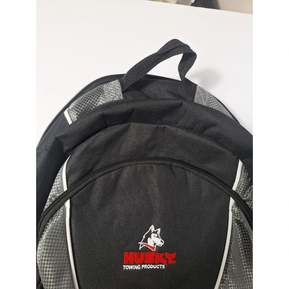 Husky Towing Products Promotional Backpack Black 3 Compartments Auto Car Apparel